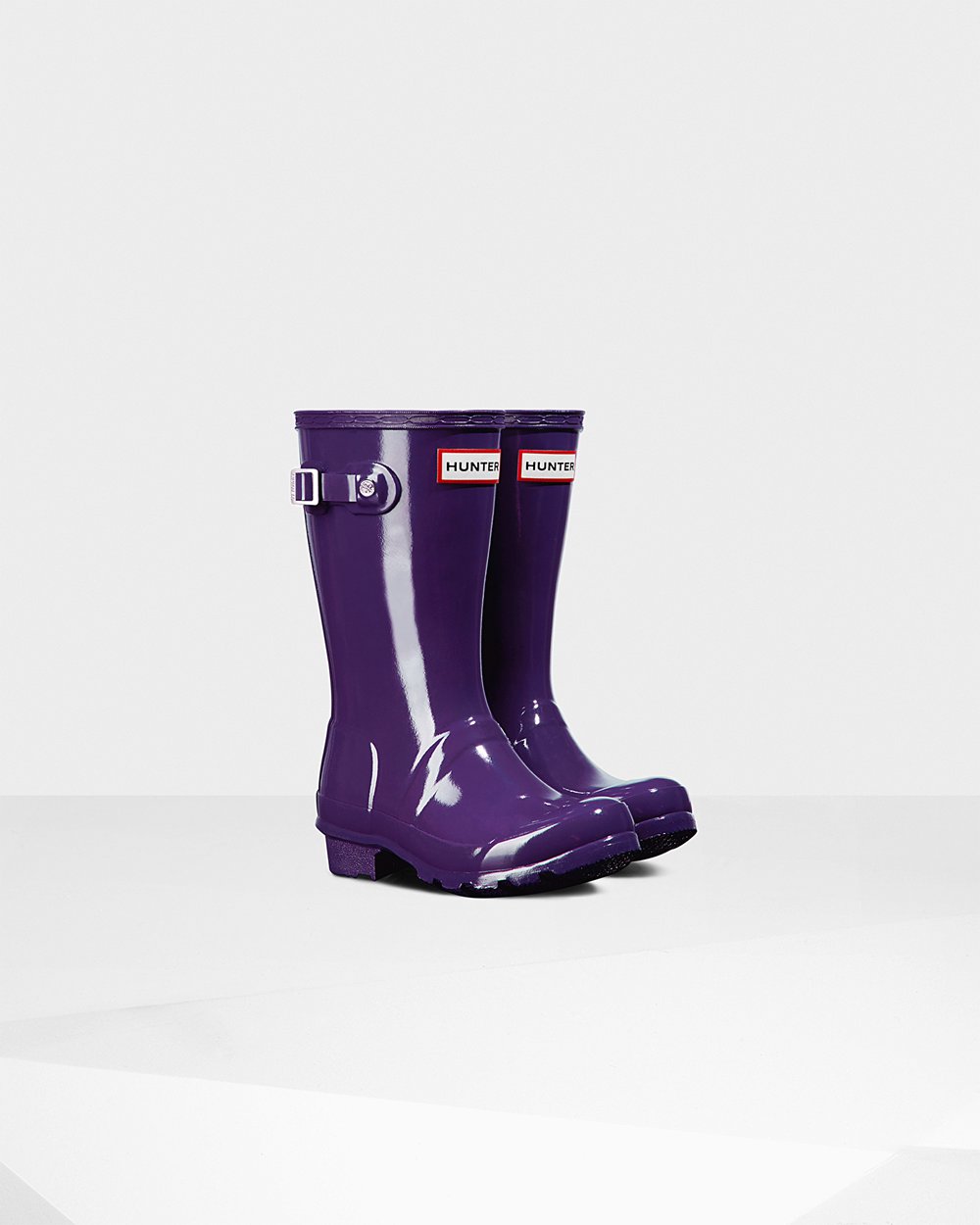 Hunter Niños Original Big Gloss - Botas de Lluvia Azules Moradas - 762-MNWOFP